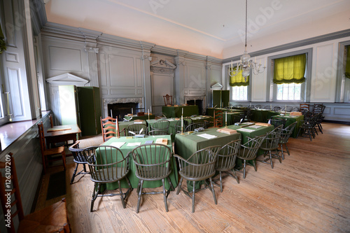 Fotografia, Obraz Assembly Room in Independence Hall in old town Philadelphia, Pennsylvania, USA