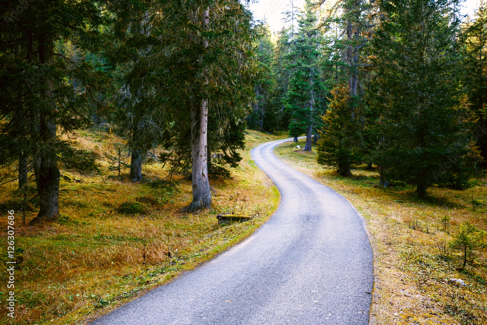 Obraz premium Mountain road in the mountains Dolomites