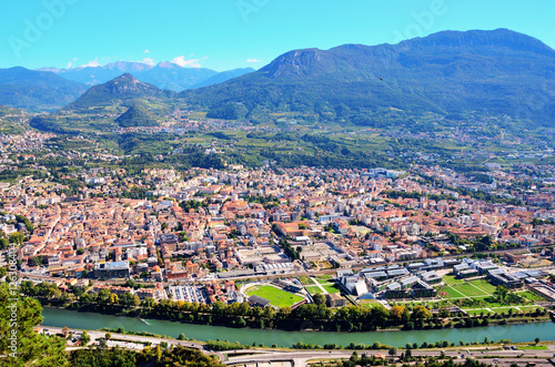 Aerial view of Trento Italy photo