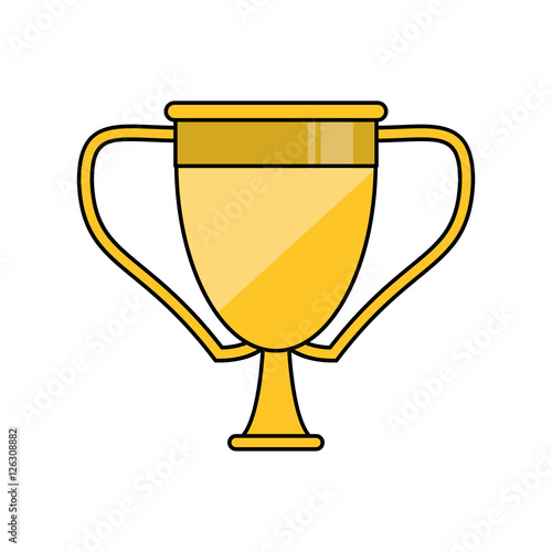 Trophy cup icon. Winner competition success price and award theme. Isolated design. Vector illustration