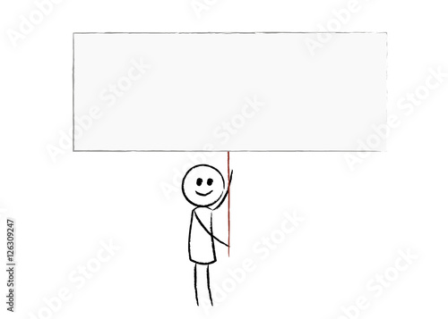Person mit großem Schild