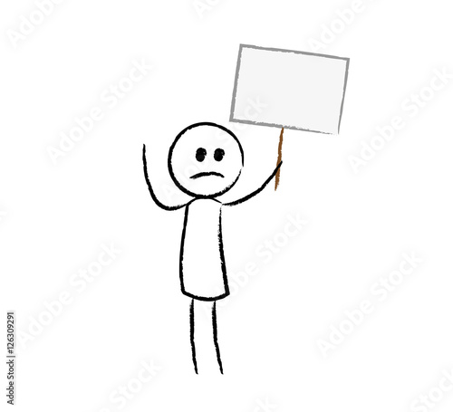 Traurige Person mit Schild - Protest
