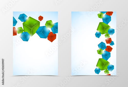 Front and back geometric flyer template design