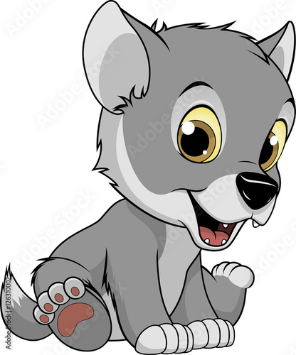 Funny baby wolf