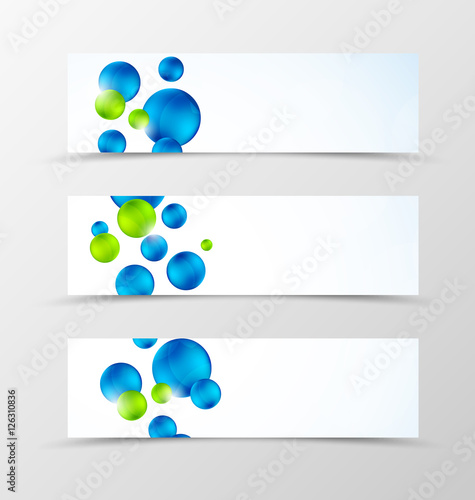 Set of header banner technologic design