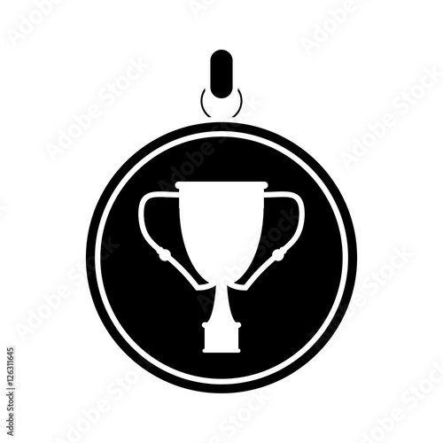 Trophy cup icon. Winner competition success price and award theme. Isolated design. Vector illustration