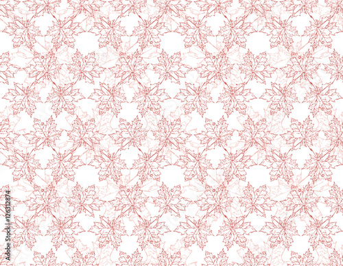 Image seamless pattern of falling maple leaves. Red tones. Can be used as poster  wallpaper  backdrop  background.