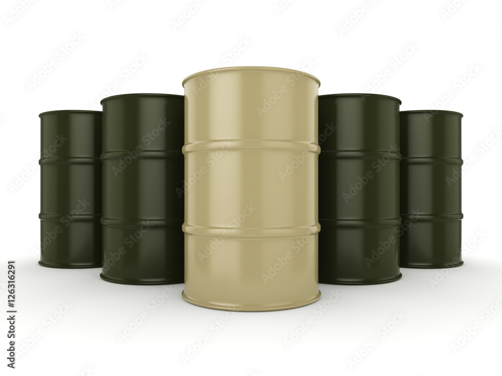 3D rendering khaki barrels 3D rendering khaki barrels