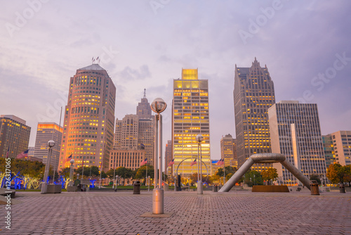 View of downtown Detroit riverfront