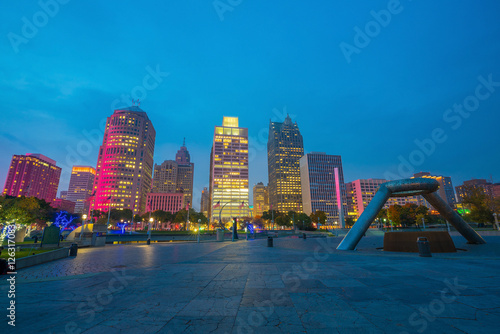 View of downtown Detroit riverfront