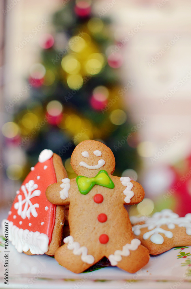 Smiling gingerbread man for christmas