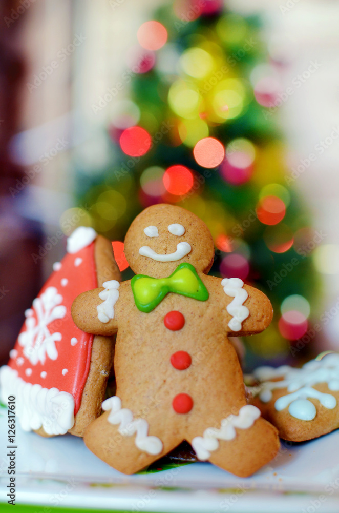 Smiling gingerbread man for christmas