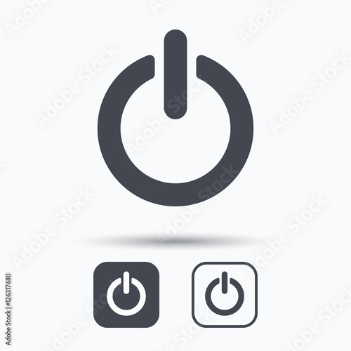 On, off power icon. Energy switch symbol. Square buttons with flat web icon on white background. Vector