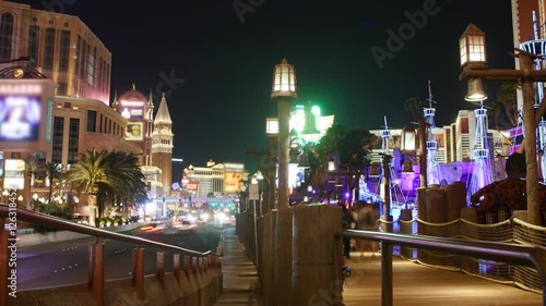 A timelapse of the las vegas strip at night in Nevada