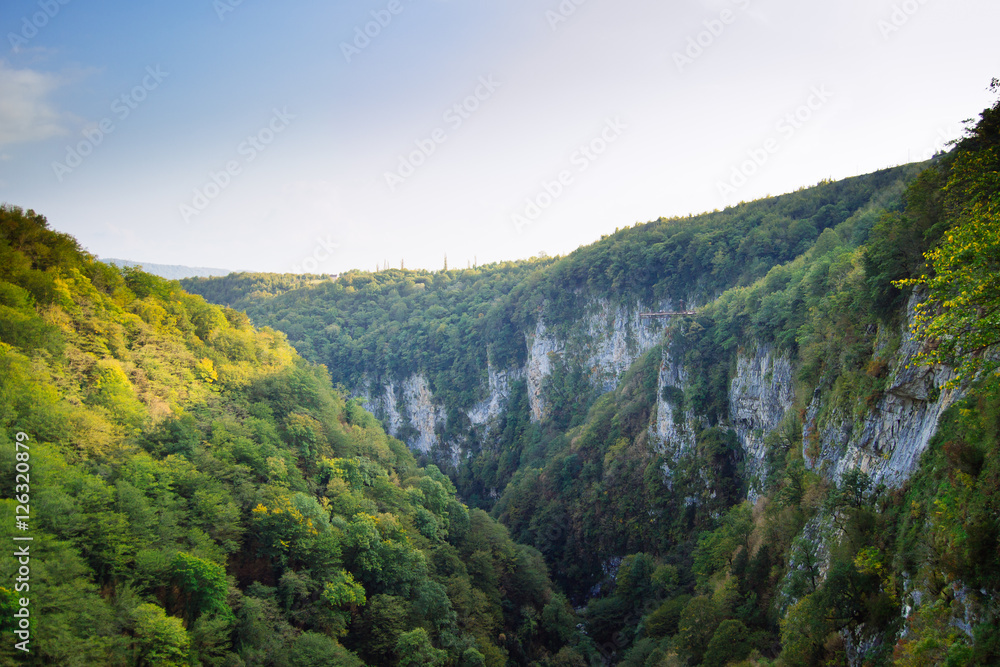 Fototapeta premium Beautiful landscapes with high mountains of Georgia, Europe.