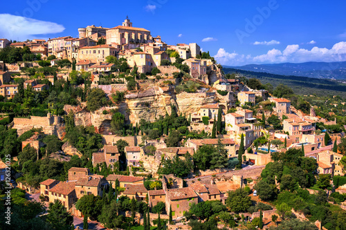 Papier peint Gordes historique ville perchée, Provence, France