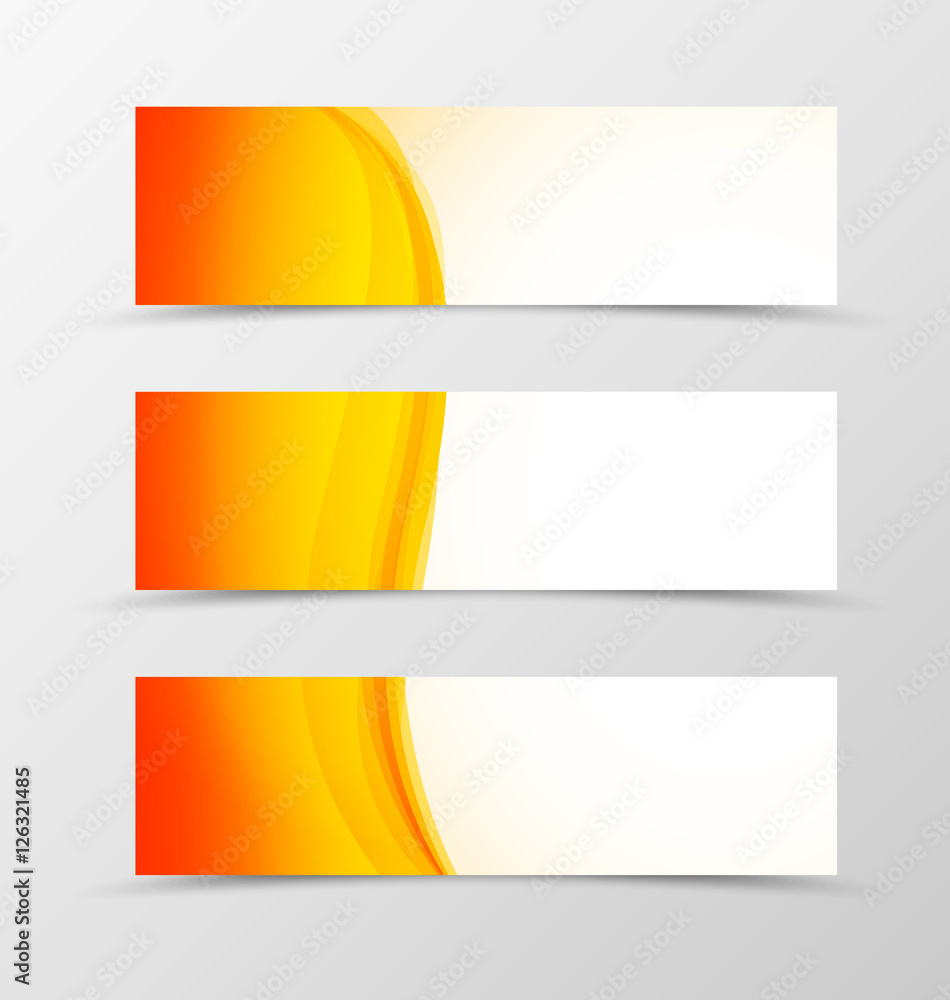 Naklejka premium Set of header banner wavy design