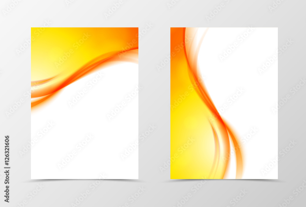 Naklejka premium Front and back dynamic wave flyer template design