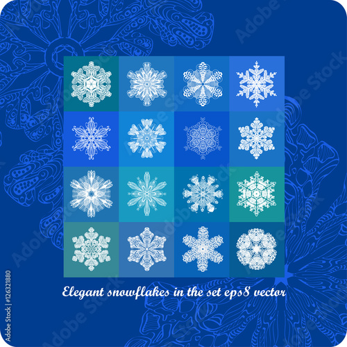 Snowflakes elegant in the set. eps8
