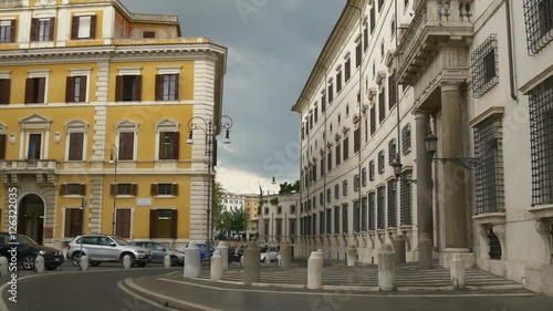 storm sky rome city day time street walk panorama 4k italy
 photo