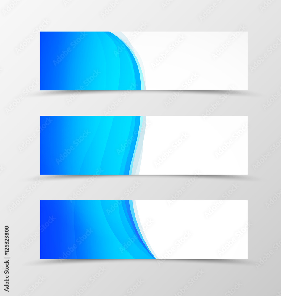 Naklejka premium Set of header banner wave design