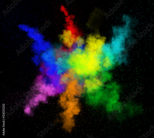 Abstract colorful smoke background. Graphic design. Freeze motion.