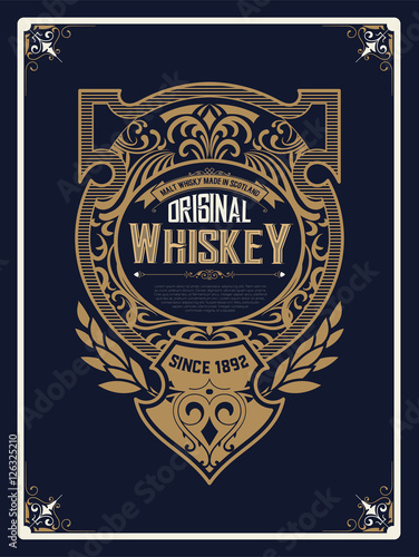 Vintage design for labels. Suitable for whiskey or other comerci