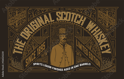 Whiskey design for card and packaging