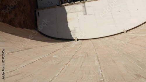 Wall of the tall Hoover dam in Nevada photo