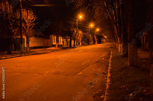 Nightscape of the city Kremenchug, Ukraine
