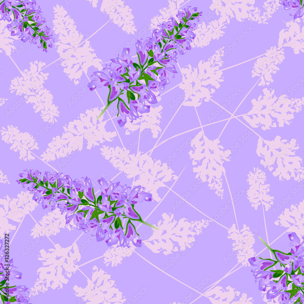 Purple floral seamless pattern