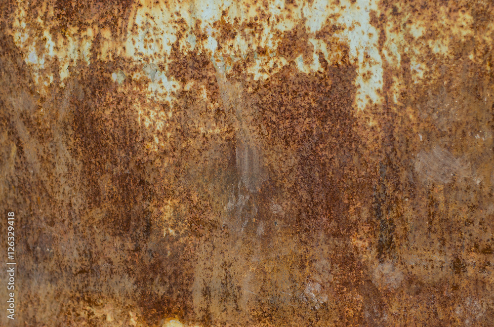Background of rusty metal in the streets