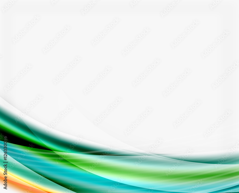 Glossy wave on white space Glossy wave on white space