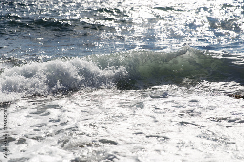 Coastal sea waves on beach