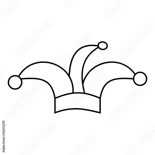 Jester hat icon. Outline illustration of jester hat vector icon for web design