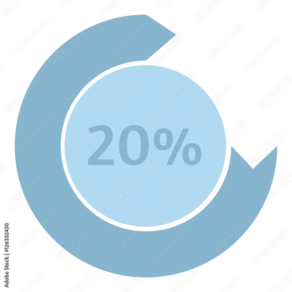 Loading circle 20 percent icon. Flat illustration of web preloader vector icon for web design Loading circle 20 percent icon. Flat illustration of web preloader vector icon for web design