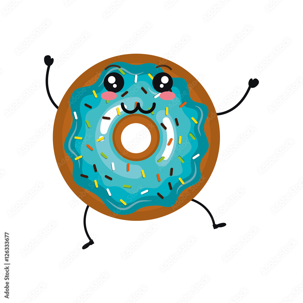delicious donut comic character vector illustration design Stock