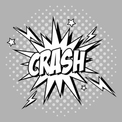 Bubble pop art of crash icon. Comic communication retro and expression theme. Vector illustration