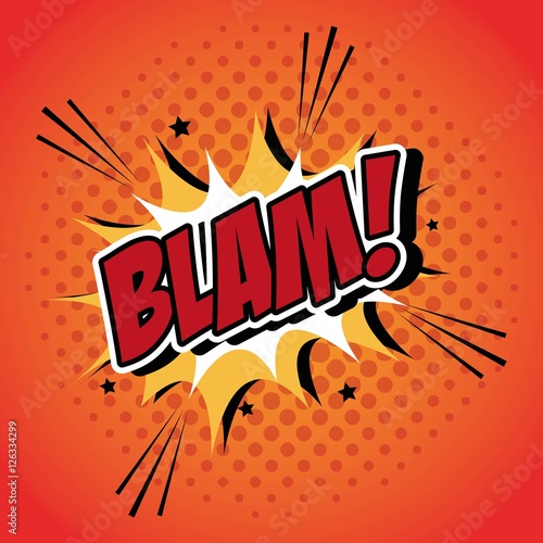 Bubble pop art of blam icon. Comic communication retro and expression theme. Vector illustration