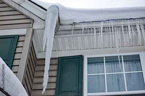 icicles hanging from the roof
