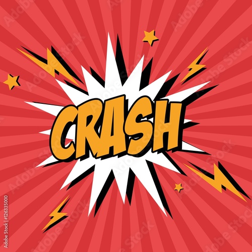 Bubble pop art of crash icon. Comic communication retro and expression theme. Vector illustration photo