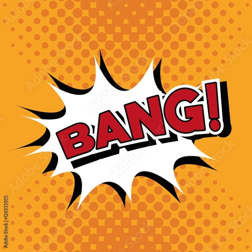 Bubble pop art of bang icon. Comic communication retro and expression theme. Vector illustration