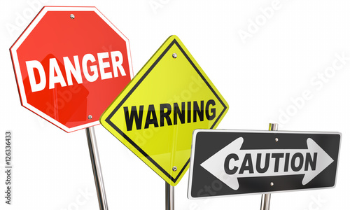 Danger Warning Caution Stop Yield Road Street Signs 3d Illustrat photo