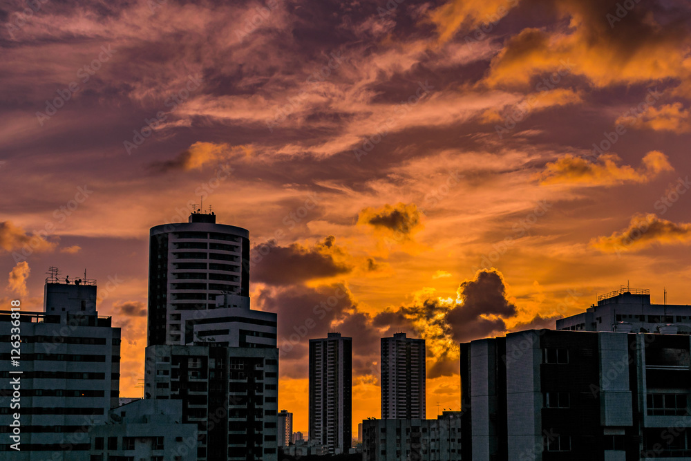 Por do sol em Recife