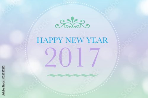 Happy New Year 2017 words on bokeh background