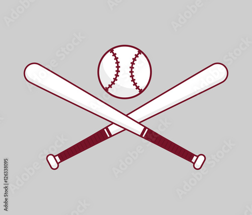baseball bat ball icon vector illustration graphic design
