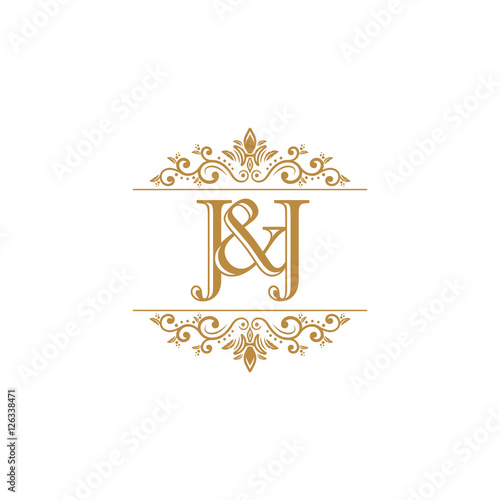 J&J Initial logo. Ornament gold