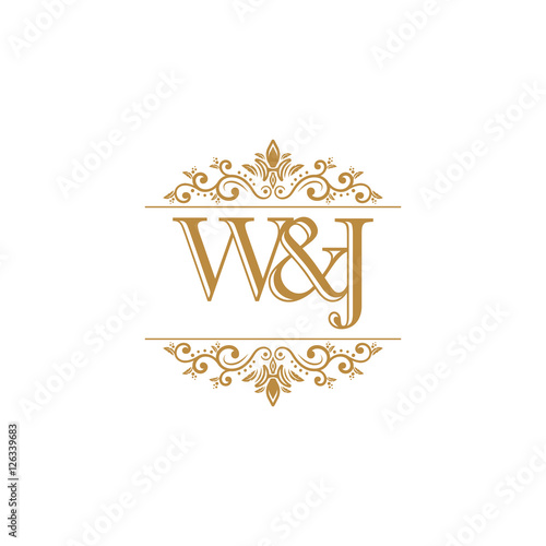 W&J Initial logo. Ornament gold