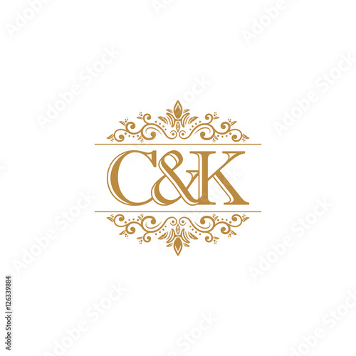 C&K Initial logo. Ornament gold
