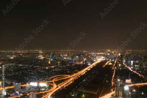 Night light view of Bangkok Thailand © Dilok